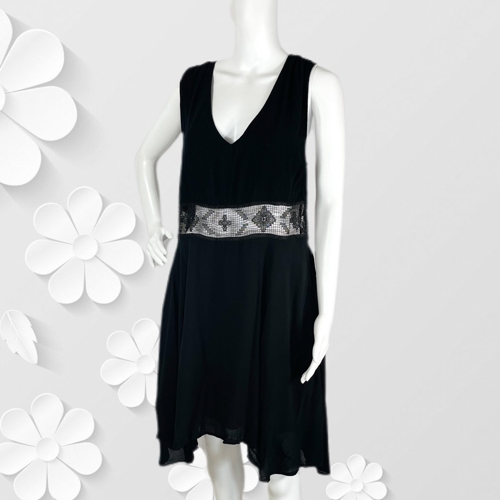 NWT Free People Krinkle Gauze Airy Swingy Dress L